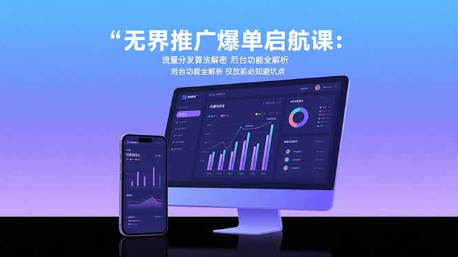 无界推广爆单启航课：流量分发算法解密 后台功能全解析 投放前必知避坑点祝你网-副业赚钱-互联网创业-资源整合祝你网
