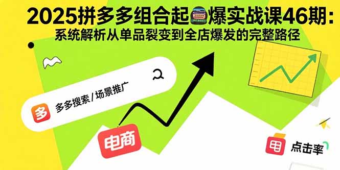 2025拼多多组合起爆实战课46期：系统解析从单品裂变到全店爆发的完整路径祝你网-副业赚钱-互联网创业-资源整合祝你网