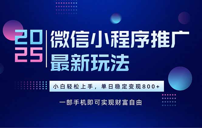 25年下半年微信小程序推广最新玩法，轻松日入800+祝你网-副业赚钱-互联网创业-资源整合祝你网