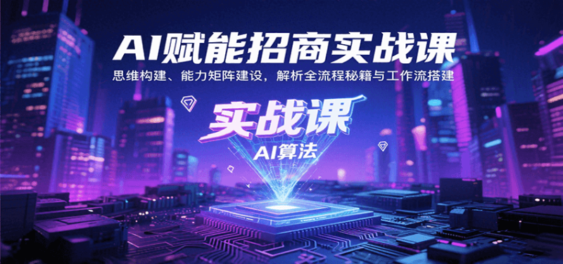 AI赋能招商实战课：思维构建、能力矩阵建设，解析全流程秘籍与工作流搭建祝你网-副业赚钱-互联网创业-资源整合祝你网