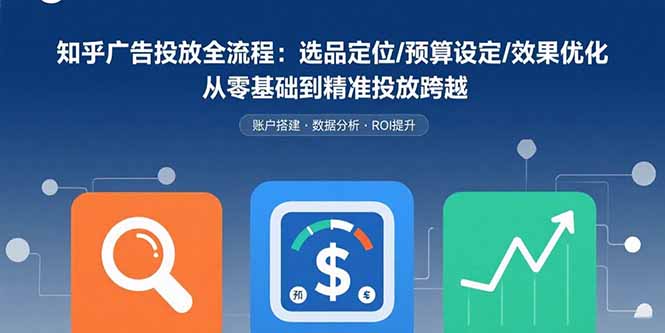 知乎广告投放全流程：选品定位/预算设定/效果优化 从零基础到精准投放跨越祝你网-副业赚钱-互联网创业-资源整合祝你网