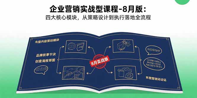 企业营销实战型课程-8月版：四大核心模块，从策略设计到执行落地全流程祝你网-副业赚钱-互联网创业-资源整合祝你网
