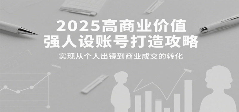 2025高商业价值强人设账号打造攻略，实现从个人出镜到商业成交的转化祝你网-副业赚钱-互联网创业-资源整合祝你网