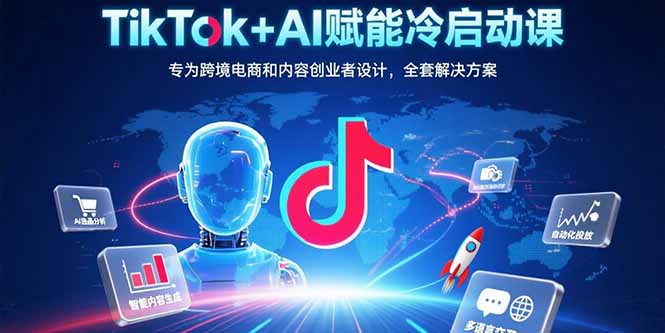 TikTok+AI赋能冷启动课：专为跨境电商和内容创业者设计，全套解决方案祝你网-副业赚钱-互联网创业-资源整合祝你网