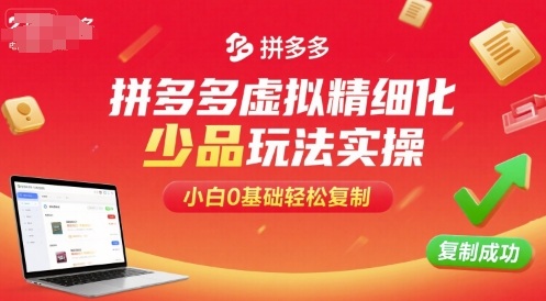 拼多多虚拟精细化少品玩法实操，小白0基础轻松复制祝你网-副业赚钱-互联网创业-资源整合祝你网