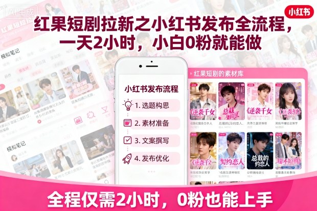 1-244.jpg 红果短剧拉新之小红书发布全流程,一天2小时,小白0粉就能做