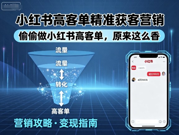 小红书高客单精准获客营销，偷偷做小红书高客单，原来这么香祝你网-副业赚钱-互联网创业-资源整合祝你网