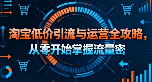 淘宝低价引流与运营全攻略，从零开始掌握流量密码祝你网-副业赚钱-互联网创业-资源整合祝你网