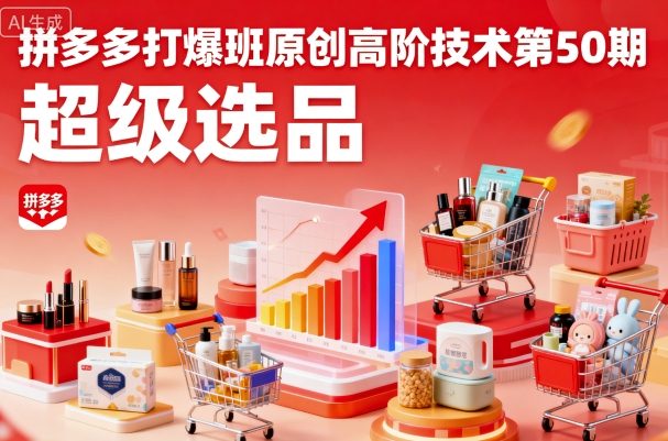 拼多多打爆班原创高阶技术第50期，超级选品祝你网-副业赚钱-互联网创业-资源整合祝你网