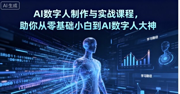 AI数字人制作与实战课程，助你从零基础小白到AI数字人大神祝你网-副业赚钱-互联网创业-资源整合祝你网