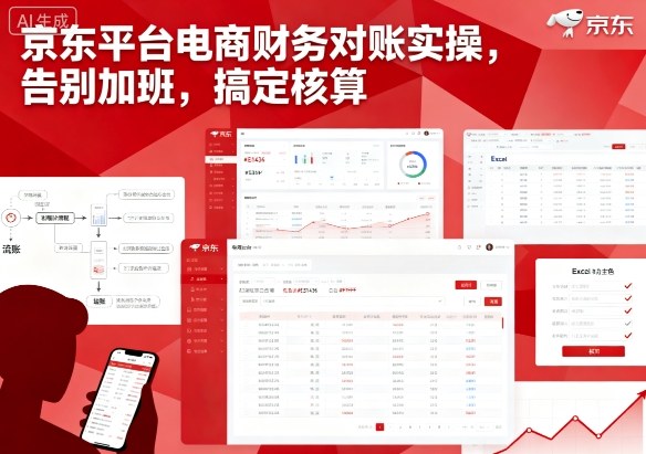 京东平台电商财务对账实操，告别加班，搞定核算祝你网-副业赚钱-互联网创业-资源整合祝你网