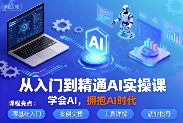 从入门到精通AI实操课，学会AI，拥抱AI时代祝你网-副业赚钱-互联网创业-资源整合祝你网