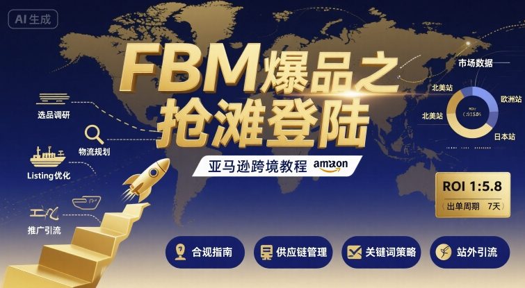 FBM爆品之抢滩登陆-亚马逊跨境教程祝你网-副业赚钱-互联网创业-资源整合祝你网