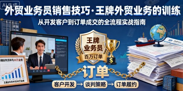 外贸业务员销售技巧，王牌外贸业务的训练祝你网-副业赚钱-互联网创业-资源整合祝你网
