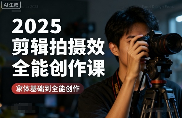 2025剪辑拍摄特效全能创作课，零基础到全能创作祝你网-副业赚钱-互联网创业-资源整合祝你网