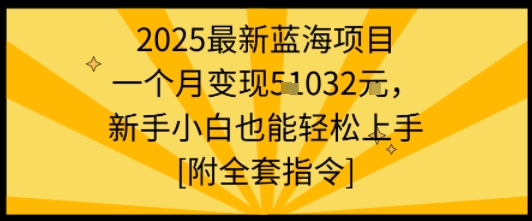 2025最新蓝海项目一个月变现1w+新手小白也能轻松上手【附全套指令】祝你网-副业赚钱-互联网创业-资源整合祝你网