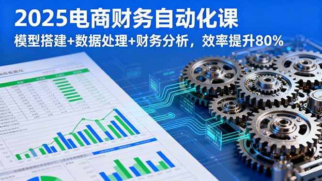2025电商财务自动化课，模型搭建+数据处理+财务分析，效率提升80%祝你网-副业赚钱-互联网创业-资源整合祝你网