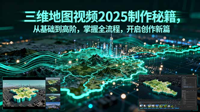 三维地图视频2025制作秘籍，从基础到高阶，掌握全流程，开启创作新篇祝你网-副业赚钱-互联网创业-资源整合祝你网