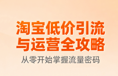 淘宝低价引流与运营全攻略(更新9月)祝你网-副业赚钱-互联网创业-资源整合祝你网