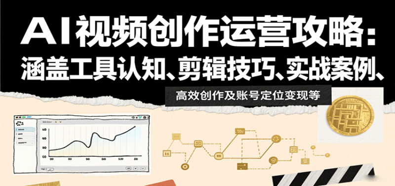 AI视频创作运营攻略：涵盖工具认知、剪辑技巧、实战案例、高效创作及账号定位变现等祝你网-副业赚钱-互联网创业-资源整合祝你网