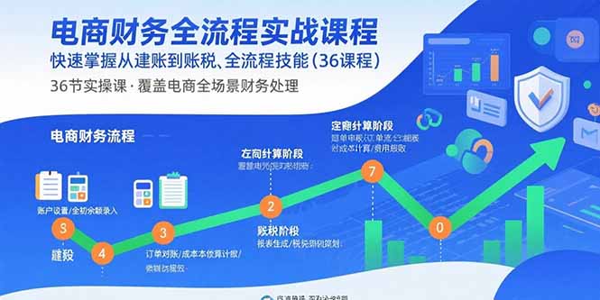 电商财务全流程实战课程：快速掌握从建账到报税的全流程技能(36节课祝你网-副业赚钱-互联网创业-资源整合祝你网
