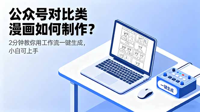 公众号对比类漫画如何制作？2分钟教你用工作流一键生成，小白可上手祝你网-副业赚钱-互联网创业-资源整合祝你网