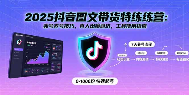 2025抖音图文带货特练营：账号养号技巧，真人出镜避坑，工具使用指南祝你网-副业赚钱-互联网创业-资源整合祝你网