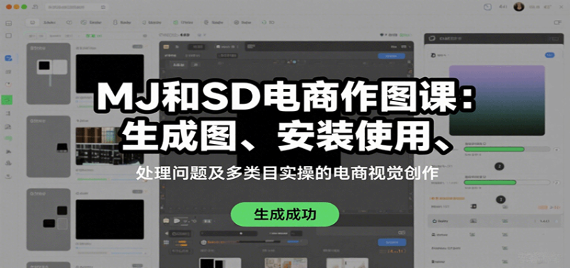 MJ和SD电商作图课：生成图、安装使用、处理问题及多类目实操的电商视觉创作祝你网-副业赚钱-互联网创业-资源整合祝你网
