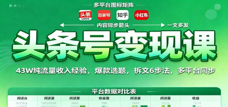 0d8748cdebc8c0bdf77997f27db2b811-800x376.jpeg 头条号变现课:43W纯流量收入经验,爆款选题,拆文6步法,多平台同步