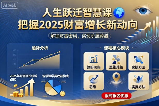 人生跃迁智慧课，把据2025财富增长新动向祝你网-副业赚钱-互联网创业-资源整合祝你网