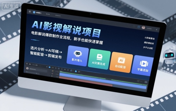 AI影视解说项目，电影解说爆款制作全流程，新手也能快速掌握祝你网-副业赚钱-互联网创业-资源整合祝你网