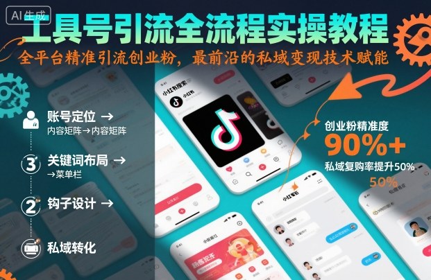 工具号引流全流程保姆级实操教程，全平台精准引流创业粉，最前沿的私域变现技术赋能祝你网-副业赚钱-互联网创业-资源整合祝你网