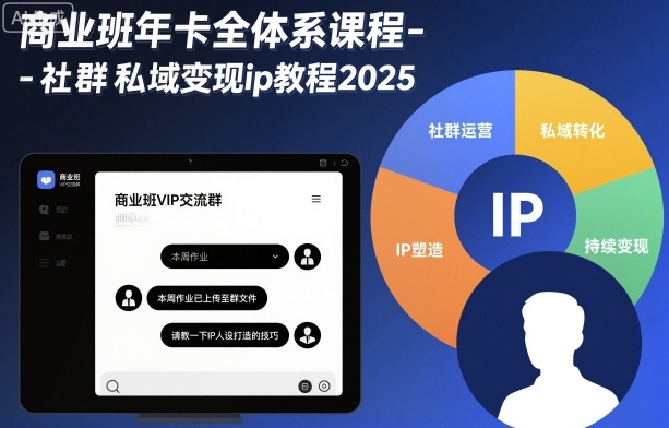 商业班年卡全体系课程-社群私域变现ip教程2025祝你网-副业赚钱-互联网创业-资源整合祝你网