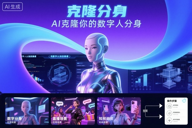 AI数字人认知实操课，克隆你的数字人分身祝你网-副业赚钱-互联网创业-资源整合祝你网