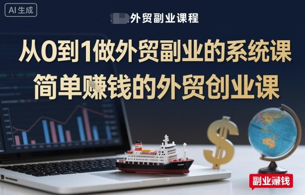 从0到1做外贸副业的系统课，简单賺钱的外贸创业课祝你网-副业赚钱-互联网创业-资源整合祝你网