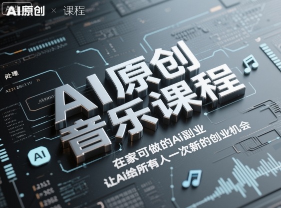 AI原创音乐课程，在家可做的Ai副业，让Ai给所有人一次新的创业机会祝你网-副业赚钱-互联网创业-资源整合祝你网