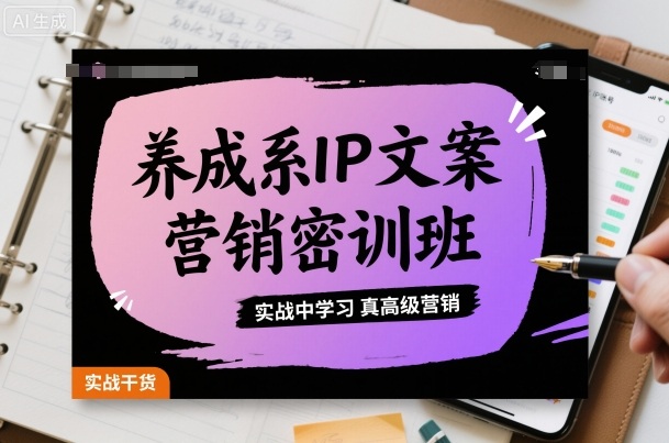 养成系IP文案营销密训班，实战中学习真高级营销祝你网-副业赚钱-互联网创业-资源整合祝你网