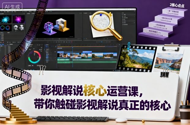 影视解说核心运营课，带你触碰影视解说真正的核心祝你网-副业赚钱-互联网创业-资源整合祝你网
