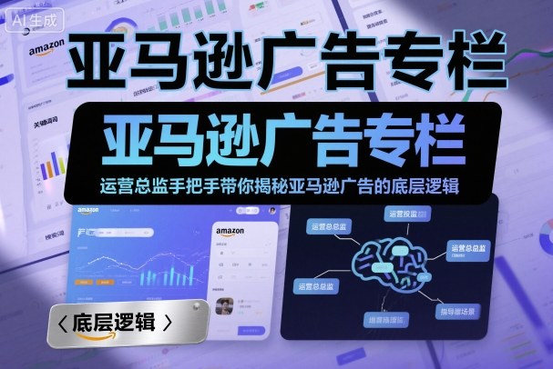亚马逊广告专栏：运营总监手把手带你揭秘亚马逊广告的底层逻辑祝你网-副业赚钱-互联网创业-资源整合祝你网