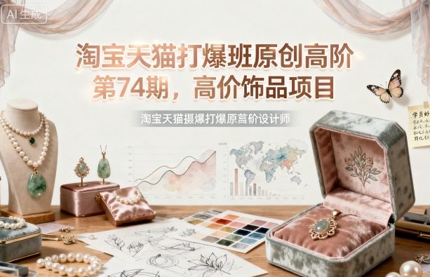 淘宝天猫打爆班原创高阶第74期，高价饰品项目祝你网-副业赚钱-互联网创业-资源整合祝你网