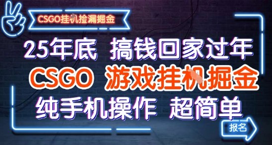 1-453.jpg 25年底搞钱回家过年,CSGO游戏挂G掘金,纯手机操作超简单【揭秘】