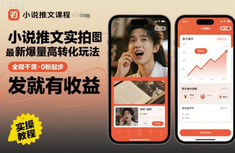 小说推文实拍双图文最新爆量高转化玩法，全程干货，0粉起步，发就有收益祝你网-副业赚钱-互联网创业-资源整合祝你网