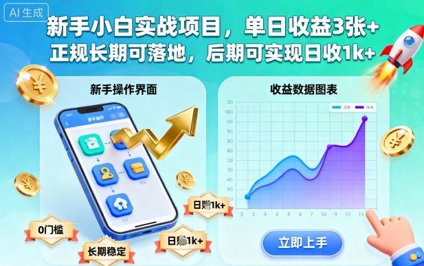 1-479.jpg 新手小白实战项目,单日收益3张+,正规长期可落地,后期可实现日收1k+【揭秘】