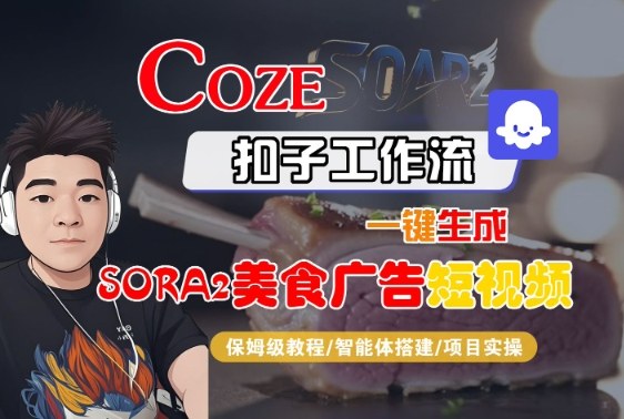 1-525.jpg Coze扣子智能体工作流一键生成“SORA2美食广告“短视频,全流程保姆级教学