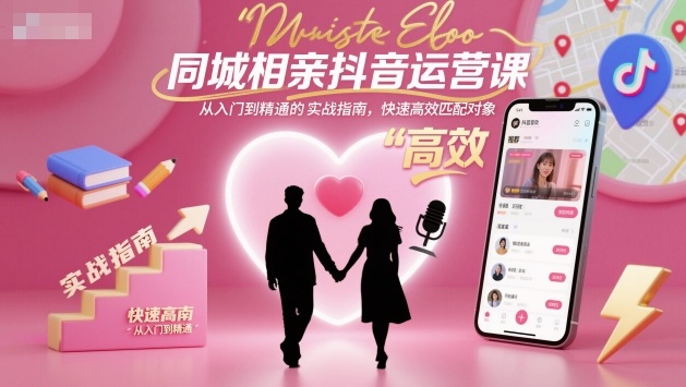 同城相亲抖音运营课，从入门到精通的实战指南，快速高效匹配对象祝你网-副业赚钱-互联网创业-资源整合祝你网
