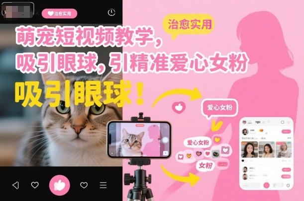 萌宠短视频教学，吸引眼球，引精准爱心女粉祝你网-副业赚钱-互联网创业-资源整合祝你网
