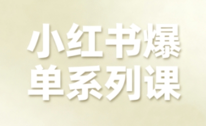 小红书爆单系列课，聚焦小红书电商全链路增长祝你网-副业赚钱-互联网创业-资源整合祝你网