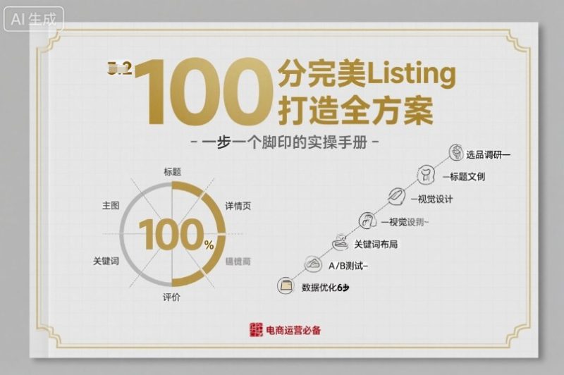 100分完美Listing打造全方案，想要完美listing必须是需要一步一个脚印的祝你网-副业赚钱-互联网创业-资源整合祝你网