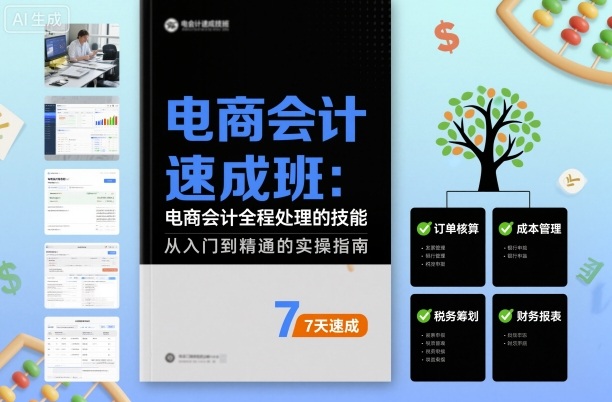 电商会计速成班，电商会计全程处理的技能祝你网-副业赚钱-互联网创业-资源整合祝你网