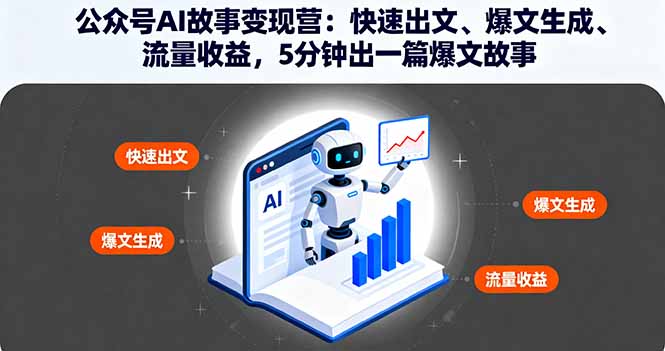 公众号AI故事变现营：快速出文、爆文生成、流量收益，5分钟出一篇爆文故事祝你网-副业赚钱-互联网创业-资源整合祝你网